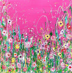 Pink Meadow - Hand Embellished Limited Edition Giclée Print