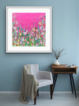 Pink Meadow - Hand Embellished Limited Edition Giclée Print